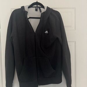 Adidas  Dark Grey Zip-Up Hoodie Mens Small